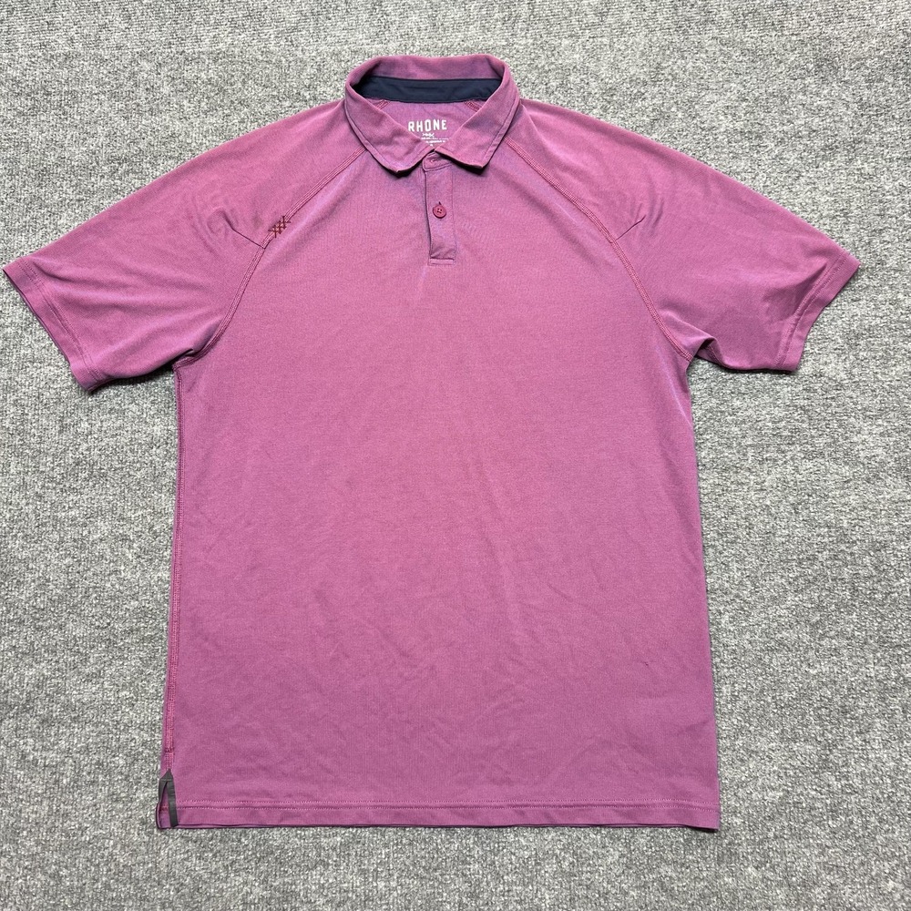 Rhone Polo Shirt Mens Small Purple Performance Golf Knit Short Sleeve Casual